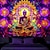 levne Tapiserie Blacklight-bohémský buddha tapisérie v černém světle uv reaktivní záře ve tmě záře party lotos trippy mlhavá příroda krajina závěsná tapisérie nástěnná malba do obývacího pokoje ložnice