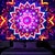 voordelige Blacklight wandtapijten-mandala bohemian blacklight wandtapijt uv-reactief gloeiend in het donker trippy zen meditatie mistige natuur hangend wandtapijt muurschildering voor woonkamer slaapkamer