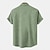 voordelige Klassiek-Voor heren Overhemd linnen overhemd retro-overhemden Vintage overhemd Etnisch shirt Dagelijks blauw Groen khaki Korte mouw Strijkijzer Zomer Lente Kleding