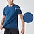 preiswerte Lauf-T-Shirts &amp; Tanktops-Herren Laufshirt Sport Top Fitnessstudio-Shirt Kurzarm T-Shirt Casual Athlässigkeit Atmungsaktiv Schnelltrocknend Weich Fitnesstraining Laufen Gehen Sportbekleidung Sportkleidung Einfarbig Schwarz