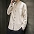cheap Business Casual-Men&#039;s Shirt Linen Shirt Chinese Collar Shirt Mandarin Collar Shirt Casual Shirt Button Up Shirt Plain Vacation Hawaiian Black White Light Green Pink Long Sleeve Grandad Collar Spring &amp;  Fall Clothing