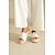 abordables Sandalias de Vacaciones-Mujer Zapatillas Playa de Boho Sandalias con Cuña Alpargata Plataforma Vacaciones Cuero microbiano Negro Blanco