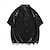 economico camicia da uomo con bottoni-Per uomo Camicia Camicia con colletto cinese Camicia con colletto alla coreana Camicia Estiva Camicia casual Camicia con Bottoni Nero Bianco Manica Corta Semplice Collo alla coreana Vacanza Ferie