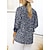 cheap Women&#039;s Blouses &amp; Shirts-Women&#039;s Blouse Dressy Tops Polka Dot Print Daily Casual Lantern Sleeve 3/4 Length Sleeve Crew Neck Black Summer Spring