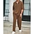 baratos Conjuntos de camisetas básicas masculinas-Homens Ternos-Camiseta Roupas de 2 peças Camiseta e Shorts Manga Curta Aberto para a Lateral Verão Tecido Moda Casual 2 Peças Férias Roupa Diária Para Noite Preto Azul Marron Top Tee para Homens