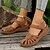 billiga Avslappnade sandaler-dam retro kil sandaler enfärgad sluten tå utskurna skor casual slingback sandaler svart blå orange