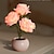 abordables Luces decorativas-Lámpara de mesa con flores de San Valentín, luz de noche LED 3D con forma de rosa, luces de mesa, simulación de flores con jarrón, adornos de lámpara de mesa para decoración del hogar, sala de estar, dormitorio, 1 pieza