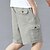 billige Klassisk-Herre Shorts med lommer Shorts Trekking-shorts Elastisk Talje Multi lomme Vanlig Påførelig Korte udendørs Daglig Campering &amp; Vandring Mode Klassisk Sort militærgrøn