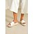 abordables Sandalias de Vacaciones-Mujer Zapatillas Playa de Boho Sandalias con Cuña Alpargata Plataforma Vacaciones Cuero microbiano Negro Blanco