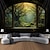 preiswerte Waldteppich-Fensteransicht Wald hängende Wandteppich Wandkunst große Wandteppich Wanddekor Fotografie Hintergrund Decke Vorhang Zuhause Schlafzimmer Wohnzimmer Dekoration Wandtuch XXL Natur
