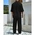 baratos Conjuntos de camisetas básicas masculinas-Homens Ternos-Camiseta Roupas de 2 peças Camiseta e Shorts Manga Curta Aberto para a Lateral Verão Tecido Moda Casual 2 Peças Férias Roupa Diária Para Noite Preto Azul Marron Top Tee para Homens