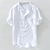 cheap Cotton Linen Shirt-Men&#039;s Shirt Popover Shirt Casual Shirt White Yellow Sky Blue Short Sleeve Plain Band Collar Summer Street Hawaiian Clothing Apparel Button-Down