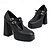 preiswerte Absatzschuhe für Damen-Damen Absätze Weiße Schuhe Täglich Schnalle Blockabsatz Quadratischer Zeh Modisch Minimalismus Mikrobielles Leder Schnalle Schwarz Weiß Rosa