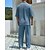 baratos Conjuntos de camisetas básicas masculinas-Homens Ternos-Camiseta Roupas de 2 peças Camiseta e Shorts Manga Curta Aberto para a Lateral Verão Tecido Moda Casual 2 Peças Férias Roupa Diária Para Noite Preto Azul Marron Top Tee para Homens