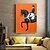 cheap People Paintings-Abstract Horse Painting handmade famous oil painting hand painted Modern Fine Art Abstract Animal Painting Gray Wall Art Palette Knife Artwork painting Animalistic Decor for Living Room decoration