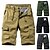 cheap Classic-Men&#039;s Tactical Shorts Cargo Shorts Shorts Buttons Elastic Waist Multi Pocket Plain Wearable Knee Length Outdoor Daily Camping &amp; Hiking Fashion Classic Black Army Green