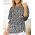 cheap Women&#039;s Blouses &amp; Shirts-Women&#039;s Blouse Dressy Tops Polka Dot Print Daily Casual Lantern Sleeve 3/4 Length Sleeve Crew Neck Black Summer Spring