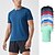 preiswerte Lauf-T-Shirts &amp; Tanktops-Herren Laufshirt Sport Top Fitnessstudio-Shirt Kurzarm T-Shirt Casual Athlässigkeit Atmungsaktiv Schnelltrocknend Weich Fitnesstraining Laufen Gehen Sportbekleidung Sportkleidung Einfarbig Schwarz