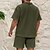 billige Ferie-Herre Vaffel poloskjorte Kvart zip-polo Daglig Ferie Quarter Zip Kortermet Mote Grunnleggende عادي 2 deler Vår sommer Normal Svart Hvit Kakifarget Lysegrå Militærgrønn Vaffel poloskjorte