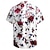 cheap Floral Print-Men&#039;s Rose Floral Tropical Flowers Shirt Summer Hawaiian Shirt Button Up Shirt Short Sleeve Shirt Turndown Collared Shirts Casual Beach Vacation Causal Evening Party White Red Blue S M L