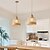 voordelige Eilandlichten-led-hanglamp 3-kleurig licht 70/100cm 1/2/3-licht bamboe rotan mini e27 half verzonken verstelbare draad plafond hanglamp voor nachtkastje balkon eetkamer decoratieve verlichting 85-265v