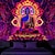 levne Tapiserie Blacklight-bohémský buddha tapisérie v černém světle uv reaktivní záře ve tmě záře party lotos trippy mlhavá příroda krajina závěsná tapisérie nástěnná malba do obývacího pokoje ložnice