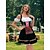 cheap Dirndl-Women&#039;s Carnival Oktoberfest Dirndl Beer Costume with Shirt and Apron Bavarian Wiesn Traditional Style