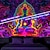 levne Tapiserie Blacklight-bohémský buddha tapisérie v černém světle uv reaktivní záře ve tmě záře party lotos trippy mlhavá příroda krajina závěsná tapisérie nástěnná malba do obývacího pokoje ložnice