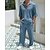 baratos Conjuntos de camisetas básicas masculinas-Homens Ternos-Camiseta Roupas de 2 peças Camiseta e Shorts Manga Curta Aberto para a Lateral Verão Tecido Moda Casual 2 Peças Férias Roupa Diária Para Noite Preto Azul Marron Top Tee para Homens