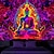 levne Tapiserie Blacklight-bohémský buddha tapisérie v černém světle uv reaktivní záře ve tmě záře party lotos trippy mlhavá příroda krajina závěsná tapisérie nástěnná malba do obývacího pokoje ložnice