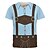abordables camisetas-Cerveza Oktoberfest bávaro T-Shirt Lederhosen 3D Gráfico Para Hombre Adulto Carnaval Cerveza Oktoberfest Impresión 3D Fiesta Casual Diario