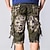 baratos bermuda cargo estampada masculina-Homens Shorts táticos Bermuda Cargo Shorts camuflados Calção Botões Bolso multi camuflagem Côr Camuflagem Vestível Comprimento do joelho Ao ar livre Diário Acampar e Caminhar Moda Clássico Camuflagem