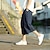 cheap Retro-Men's Linen Pants Capri Pants Summer Pants Beach Pants Pocket Drawstring Elastic Waist Plain Comfort Breathable Calf-Length Vacation Daily Holiday Hawaiian Boho Black White