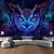 billige Blacklight -billedvev-blacklight billedvev uv reaktiv glød i mørket glød party neon psykedelisk trippy tåkete hengende billedvev ugle veggmaleri for stue soverom