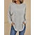 cheap Basic Women&#039;s Tops-Women&#039;s T shirt Tee Ribbed Casual Daily Basic Classic Long Sleeve Round Neck Grass Green Fall &amp; Winter