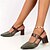 abordables Block Heels-Escarpins à talon bloc bicolores pour femmes – chaussures élégantes à bout pointu avec accent doré pour le bureau, les fêtes et les événements formels