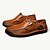 billiga Slip-ons och loafers till herrar-Herr Tofflor och Slip-Ons Plusstorlekar Handgjorda skor Vintage Klassisk Utomhus Kontor &amp; Karriär Mikrofiber Loafers Ljusbrun Mörkbrun Svart Vår Höst