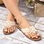 economico Ciabatte e infradito da donna-infradito da donna tinta unita slip on ciabatte leggere con decorazioni floreali fasce intrecciate ciabatte da spiaggia sandali open toe nero marrone beige