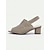 ieftine Sandale casual-tocuri de damă bej peep toe slingback - sandale elegante tricotate cu toc bloc