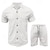 economico Set di magliette basic da uomo-Per uomo Completi T-shirt Outfit 2 pezzi Maglietta e pantaloncini Manica Corta Collo ripiegato Estate Semplice Moda Casual 2 Pezzi Vacanza Abbigliamento quotidiano Uscire Nero Bianco Blu Maglietta