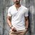 baratos Camiseta Henley Casual-Homens Camiseta Camisa Henley Tecido Henley Casual Feriado Manga Curta Roupa Moda Leve Músculo Grande e Alto