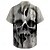 voordelige 3D-patroon-Doodskoppen Casual Donkere Voor heren Overhemd Korte mouw Feest Dagelijks Feestdagen Zomer Strijkijzer nappi Afdrukken Grijs Polyester