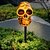 preiswerte Halloween im Freien-5 Stück Solar-Halloween-Rasenlichter für den Außenbereich, wasserdicht, Kürbis-Schädel-Scheinwerfer, Villa, Hof, Gehweg, Garten, Landschaftslampe im Freien, Halloween-Party, gruseliges Nachtlicht
