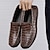 billiga Slip-ons och loafers till herrar-penny loafers i brunt krokodilmönster för män - körskor i läder som är slip-on för vardags- och högtidskläder