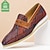 cheap Men&#039;s Slip-ons &amp; Loafers-Men&#039;s Loafers &amp; Slip-Ons Crochet Penny Loafers Classic Loafers Leather Italian Full-Grain Cowhide Nylon Woven Comfortable Slip Resistant Loafer Brown
