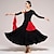 cheap Ballroom Dancewear-Ballroom Dance Dress Pure Color Splicing Women&#039;s Performance Party Long Sleeve Crystal Cotton Mesh