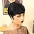 cheap Human Hair Capless Wigs-Pixie Cut Wig Human Hair Short Glueless Wigs For Women Short Wig With Bangs Natural Wig Machine Made Wig