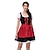 abordables Dirndl-Oktoberfest Vestidos Falda acampanada Trachtenkleader Mucama Alemán Munich prados Mujer Paño de estilo tradicional Vestido Delantal
