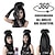 abordables Pelucas de personajes de películas-Lydia Deetz Cosplay disfraz fiesta peluca novia moños esponjosos rizado mujer negro medio largo recto escarabajo peluca con flequillo accesorios de disfraz de Halloween (negro/lydia)