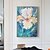 お買い得  花/植物画-花の油絵 手作り パレットナイフ キャンバスに描かれた白い絵画 アート 壁アート 家の装飾用の写真 手描き 四角形 抽象画